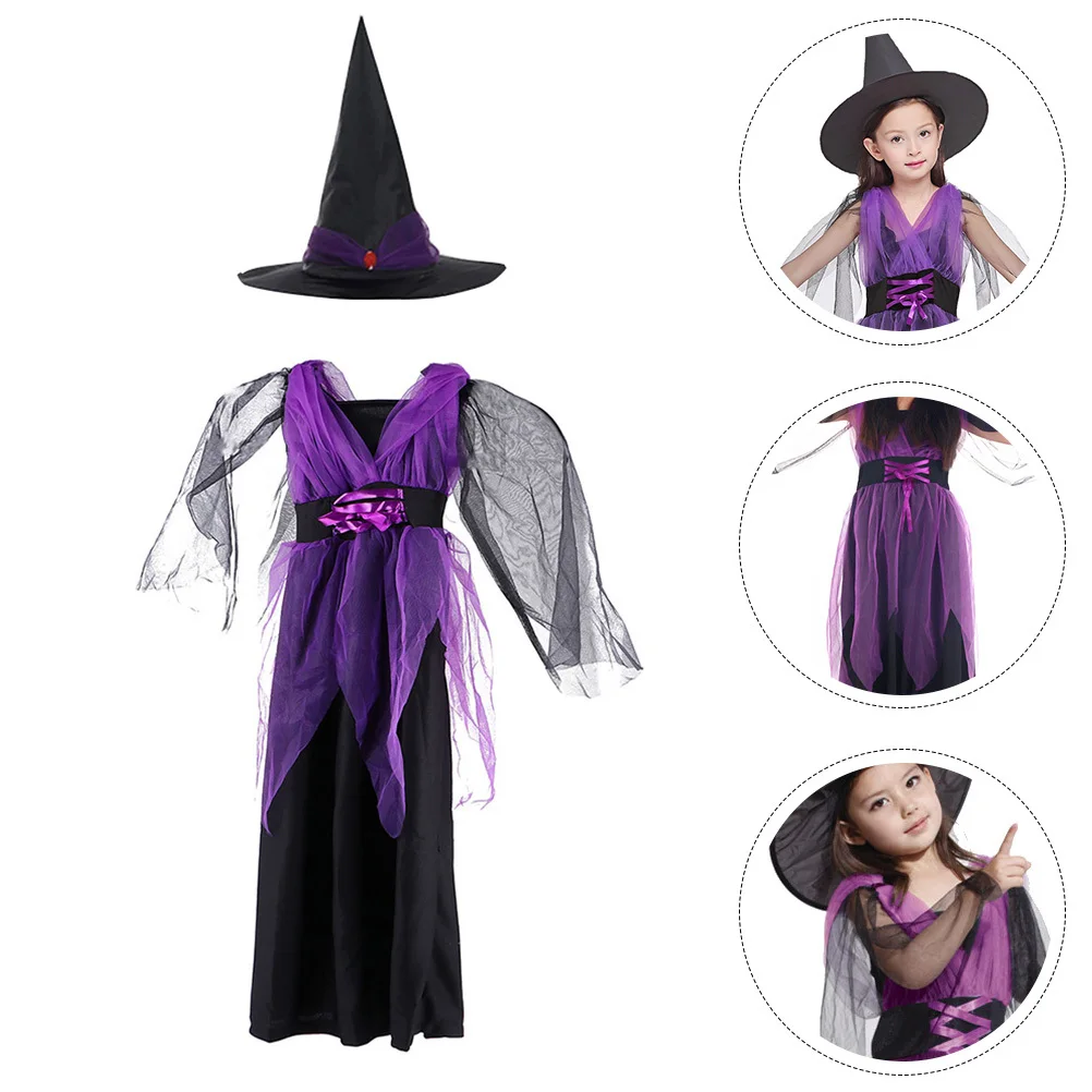 

1 комплект, костюм ведьмы для ролевых игр, легкое удобное платье на Хэллоуин, одежда для косплея, костюм ведьмы