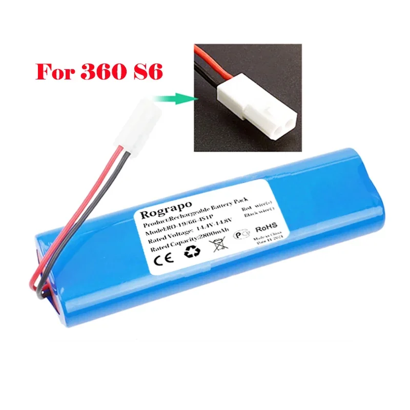 New 14.8V 2800mAh-3400mAh Li-ion Battery Pack For 360 S5 S7 T90 S6 C50 Robot Vacuum Cleaner