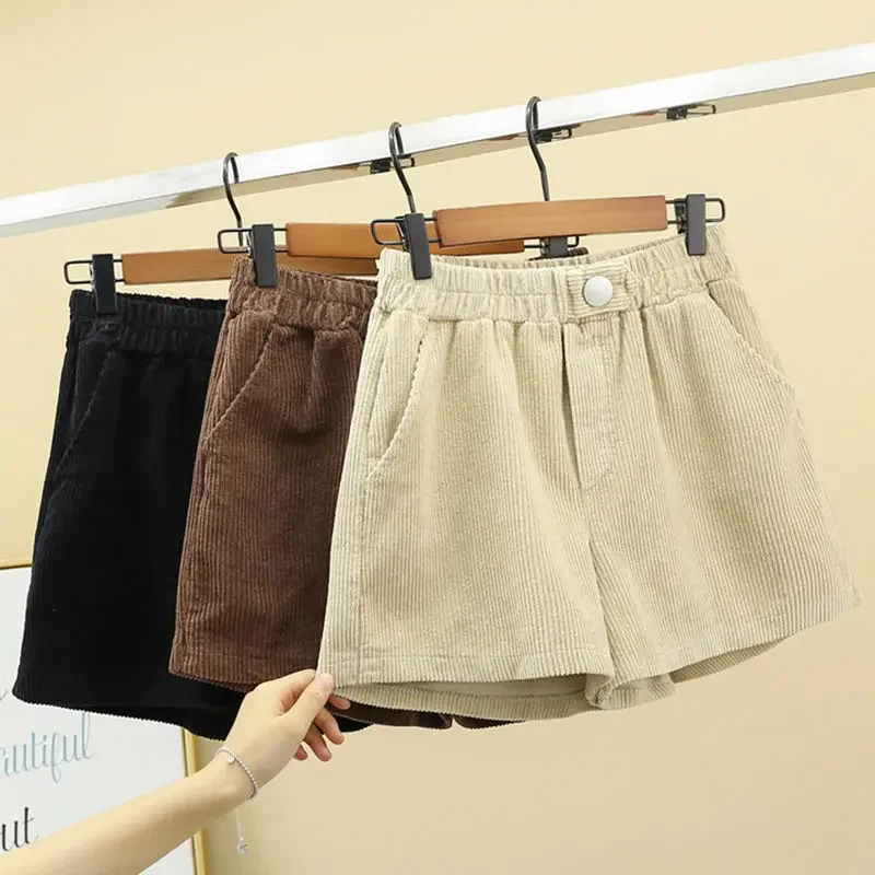 

Shorts Women Corduroy Shorts Women Loose High Waist Casual Pants Ropa Mujer