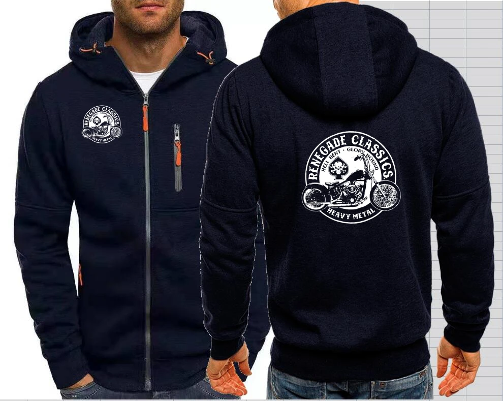 Glory Bounds-Motocicleta Zip-up Hoodies, Jaqueta De Outono, Harajuku Moletom Com Capuz, Outwear Streetwear