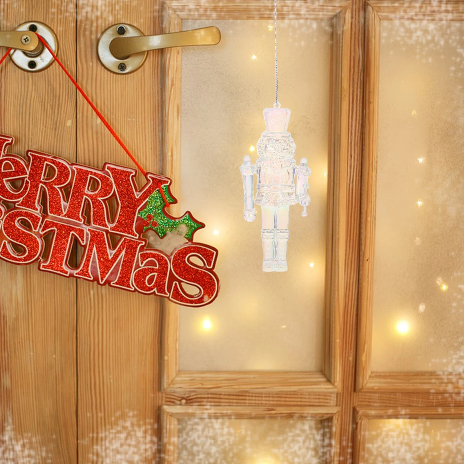 

Christmas Ornaments Decor Acrylic Nutcracker Craft Gifts Clear for Crafts Nutcrackers Hanging Decors Pendant Child Xmas