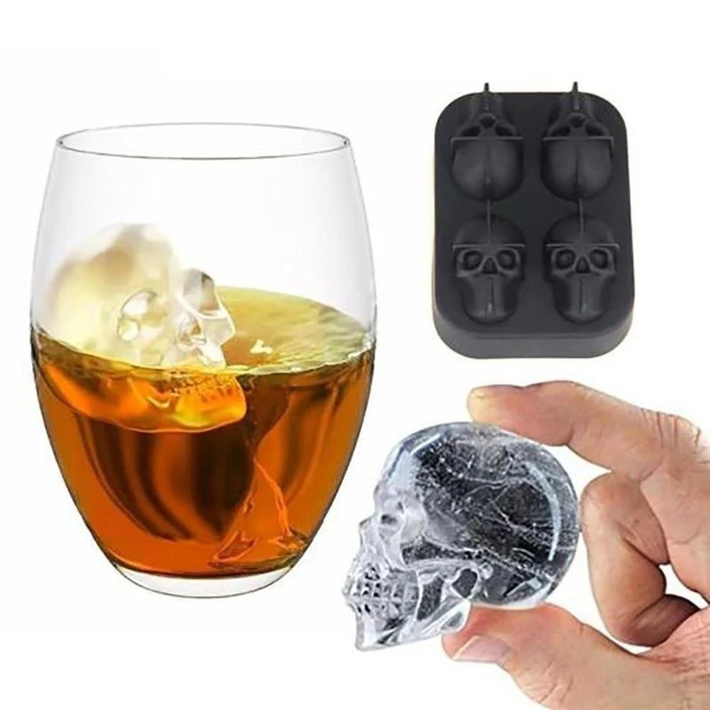 

Bar Creative Mold 4 Even Skull Ice Cube Ice Silicone Mold Home DIY Tools Ice Tray Ice Cream Mold