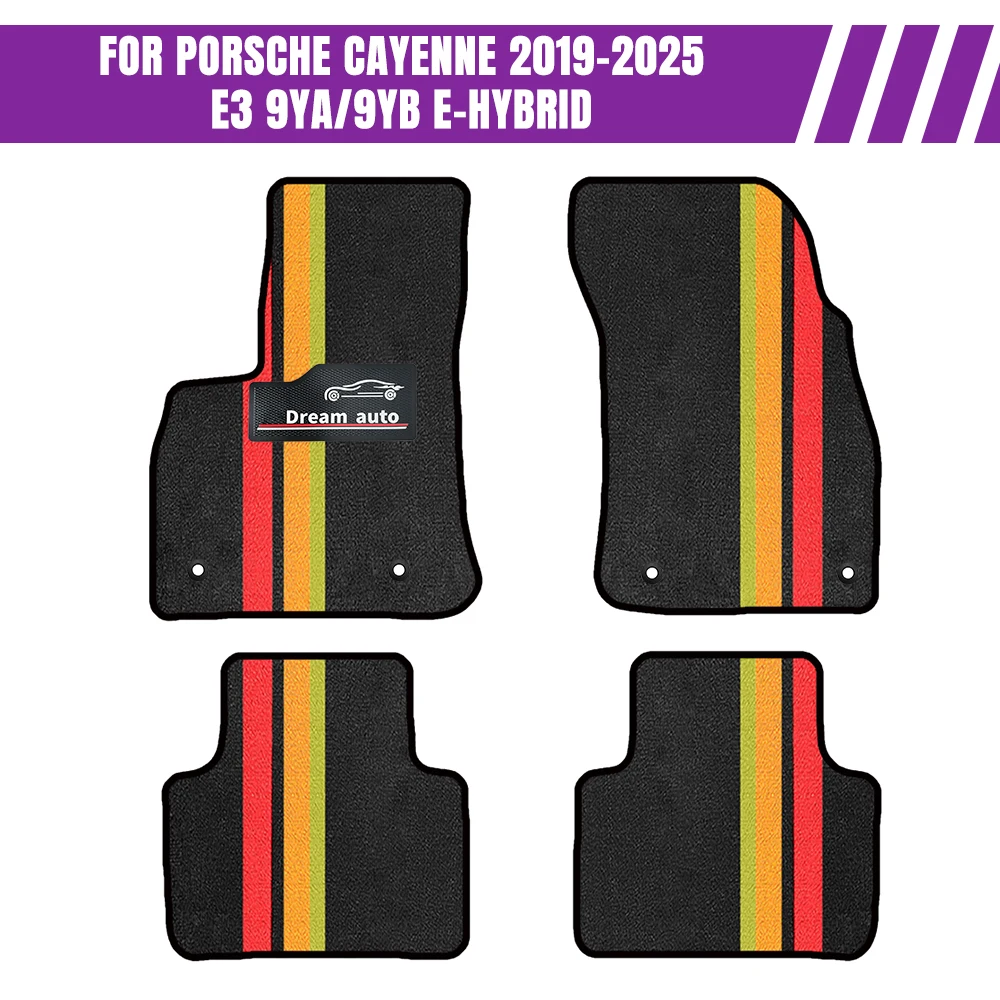 

Custom Car Floor Mats For Porsche cayenne 2019–2025 E3 9YA/9YB E-Hybrid Waterproof Auto Carpets Foot Coche Accessorie