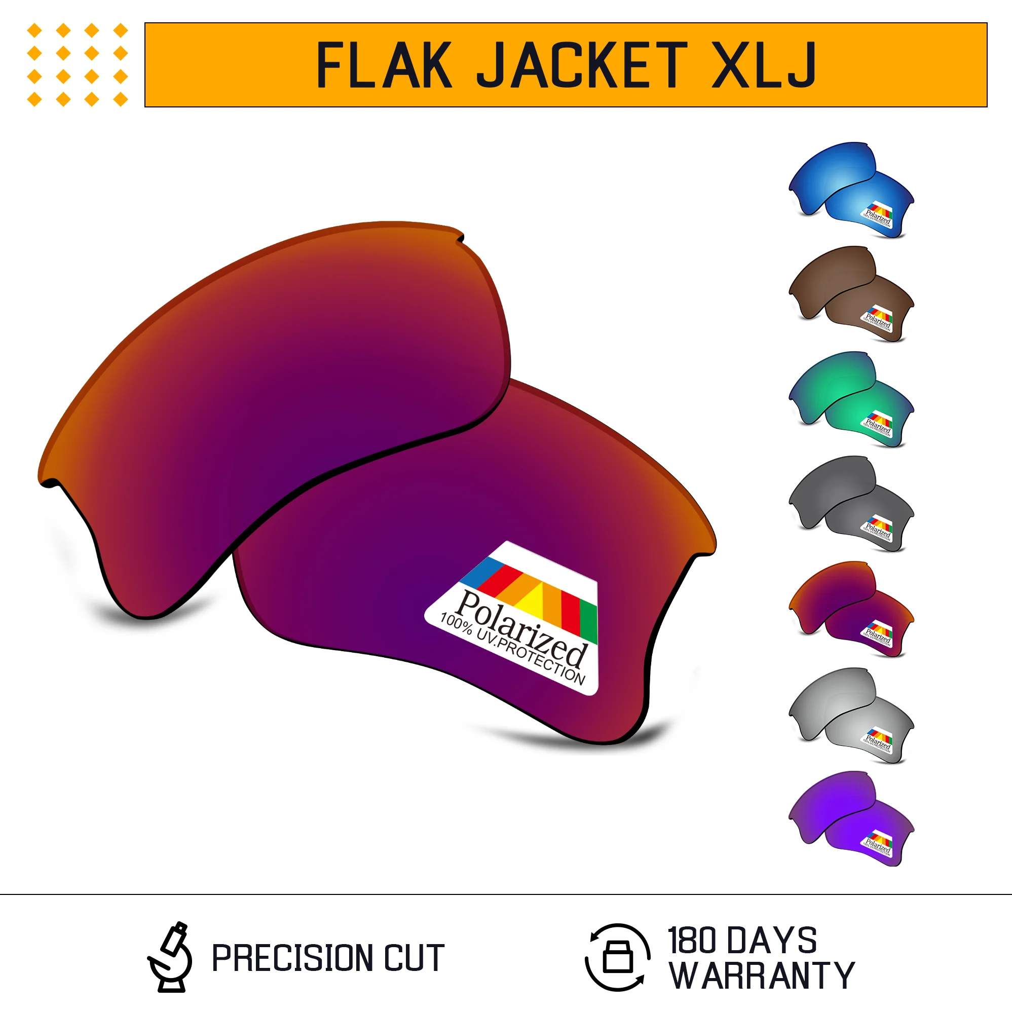 Rarayvix Polarized Replacement Lenses UV400 Protective for Oakley Flak Jacket XLJ OO9009 63mm Sunglasses