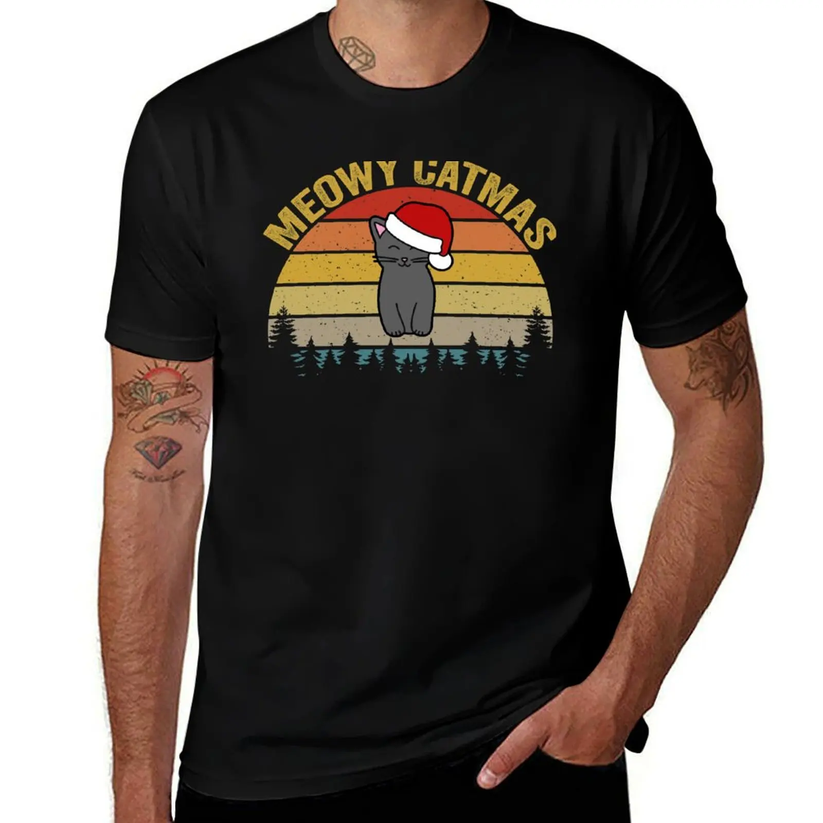 

Meowy Catmas Christmas Cat T-Shirt man t shirts for men essential t shirt T-Shirt