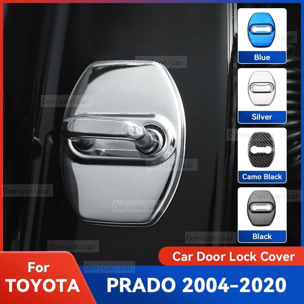 

Auto Car Door Lock Protect Cover Emblems Case Stainless Steel Decoration For TOYOTA PRADO 2004-2020 Protection Accessories
