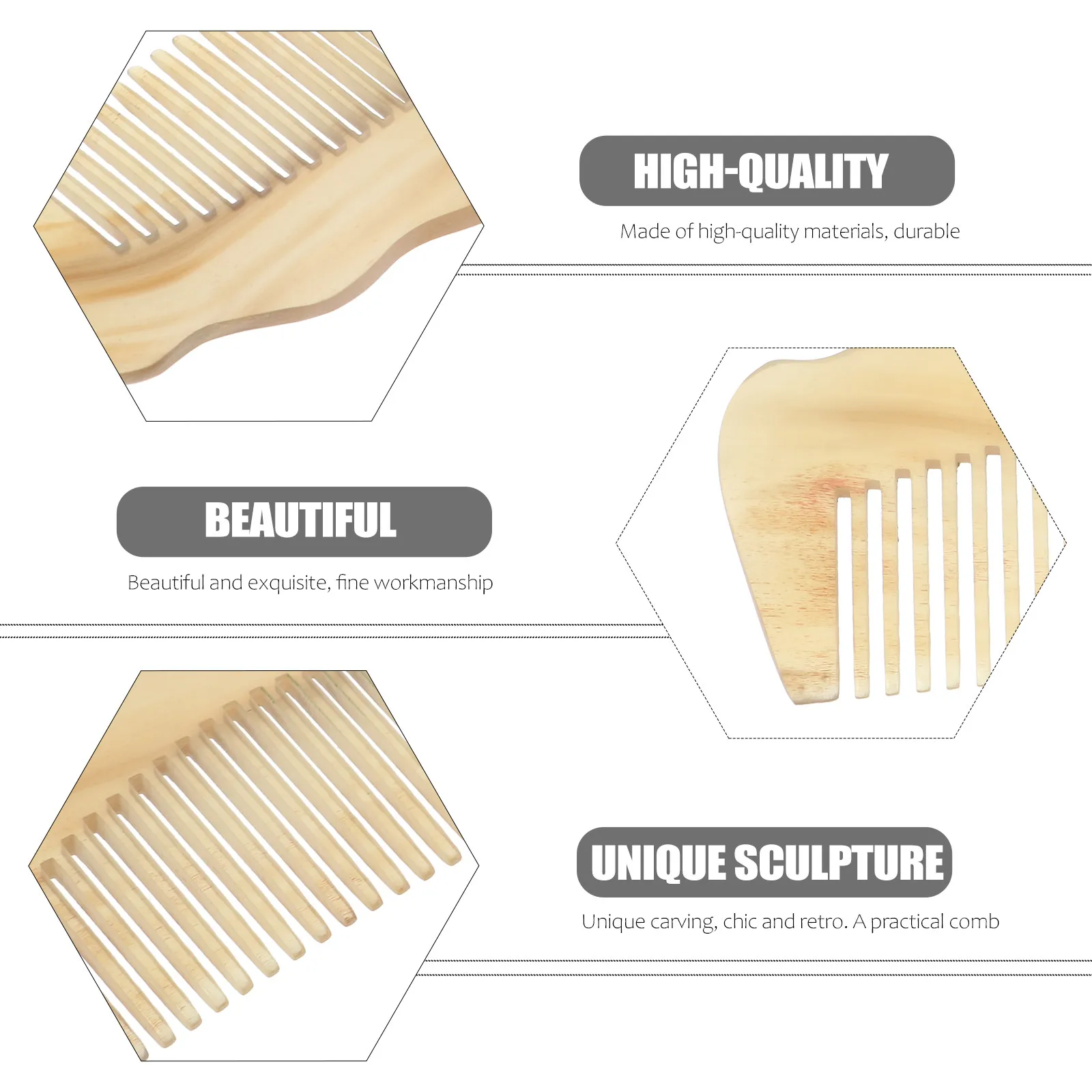 1Pcs Straight Hair Comb High Quality Handmade Smooth No Static Hairdressing Styling Massage Dense Tooth Comb Suitable for Long