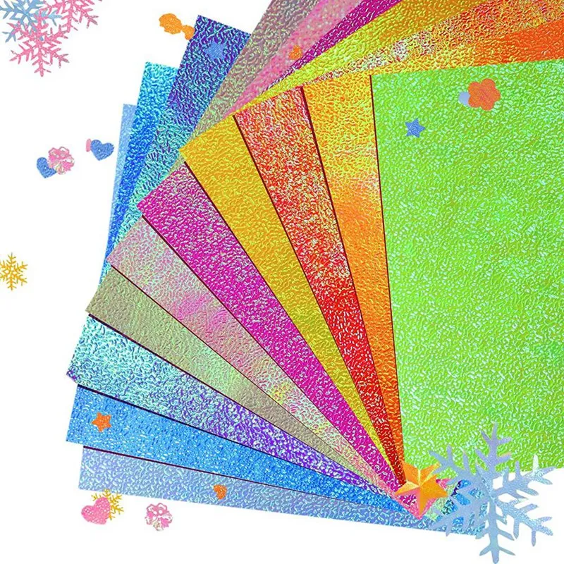 New Paper Glitter Paper Gloss Paper For Crafts - 150 Sheets Paper Colourful Square Folding Paper For DIY Skills