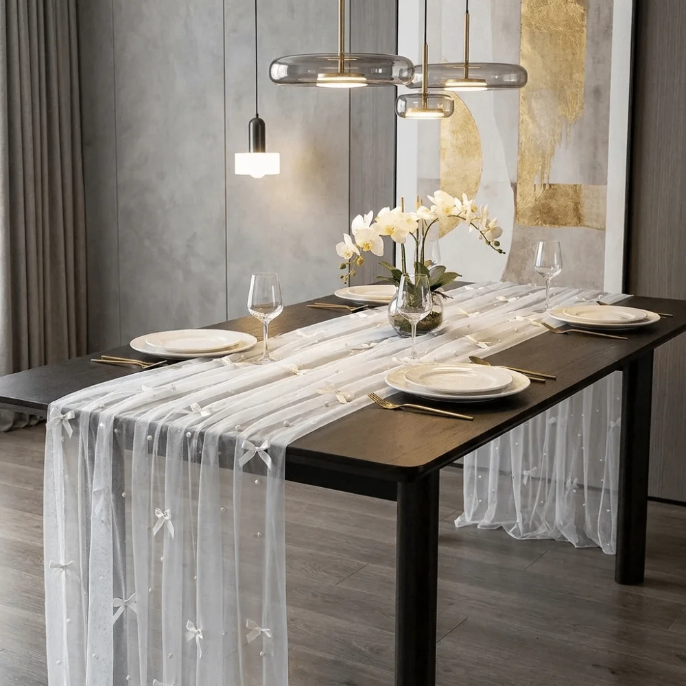 Christmas Table Runner - Runner da Tavola in Chiffon con