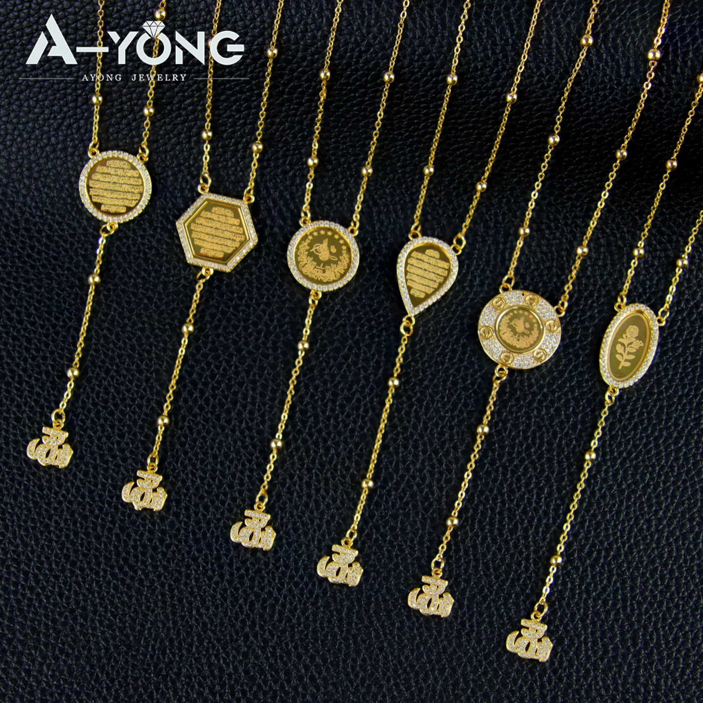 Islamic Saudi Gold Color Long Necklace 21k Gold Plated Zircon Brazilian Italian Coins Pendant Women Fashion Event Party Jewelry