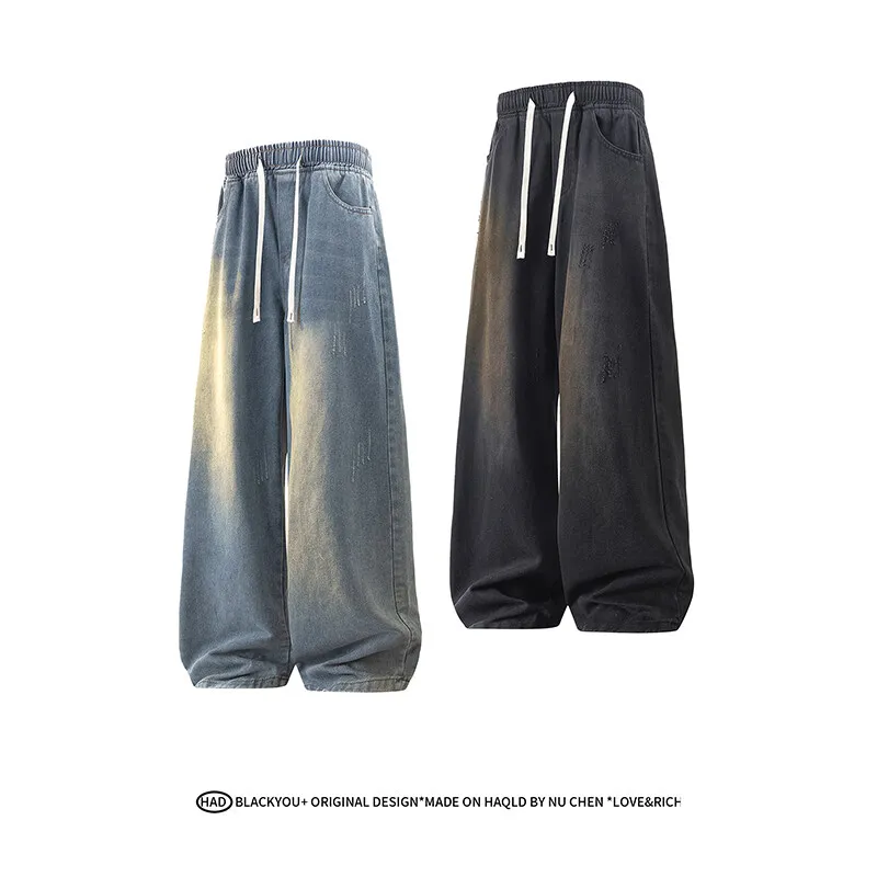 

LAPPSTER Y2k Baggy Jeans Black Streetwear Straight Pants Hip Hop Harajuku Designer Stacked Jeans Blue Korean Fashions Bottoms