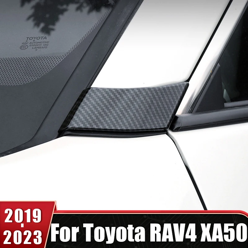 

ABS Carbon Fiber Front Window A Pillar Cover Trim Sticker For Toyota RAV4 XA50 2019 2020 2021 2022 2023 RAV 4 Car Accessories