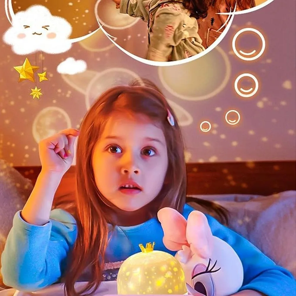 Led Starry Projector With Built-in Music Creating Gentle Lighting Experience Calm Bedtime Routine