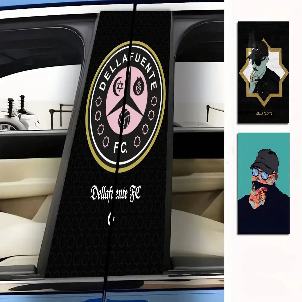 

Dellafuente F C 2 шт., автомобильная наклейка на заднюю стойку, ПВХ, водонепроницаемая наклейка на оконную стойку, покрывающая царапинам наклейку на центральную стойку