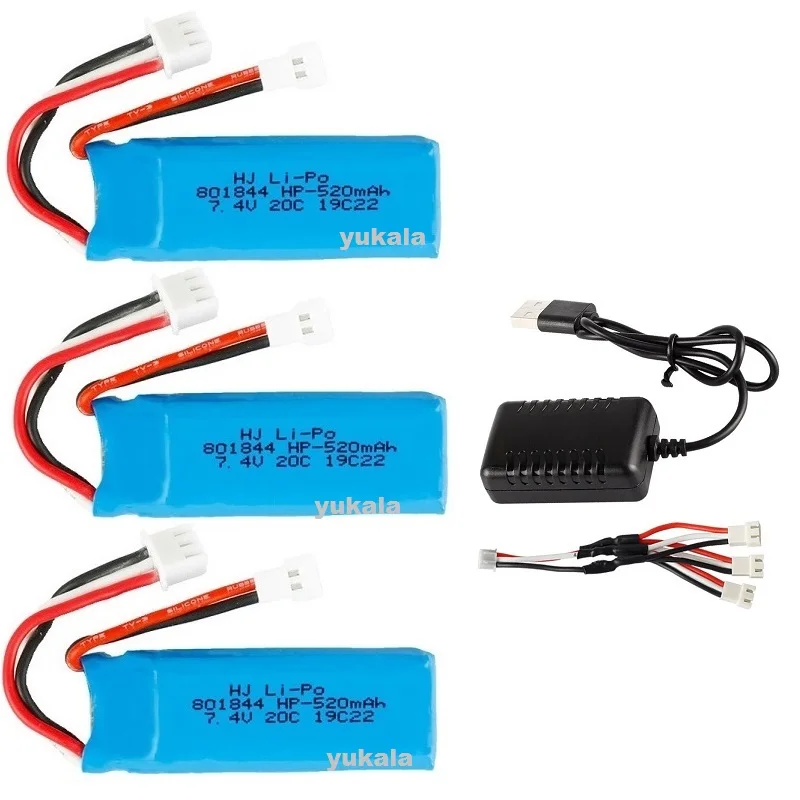 2S 7.4V 520mah Lipo battery 20c 801844 for wltoys F959 F22 XK A180 A600 A700 A800 A430 R/C airplanes 7.4V 520mah Lipo battery