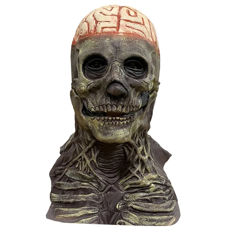 A04F-Latex Halloween Scary Mask Full Head Headgear Realistic For Cosplay Horror Party Costume Prop For Haunted House