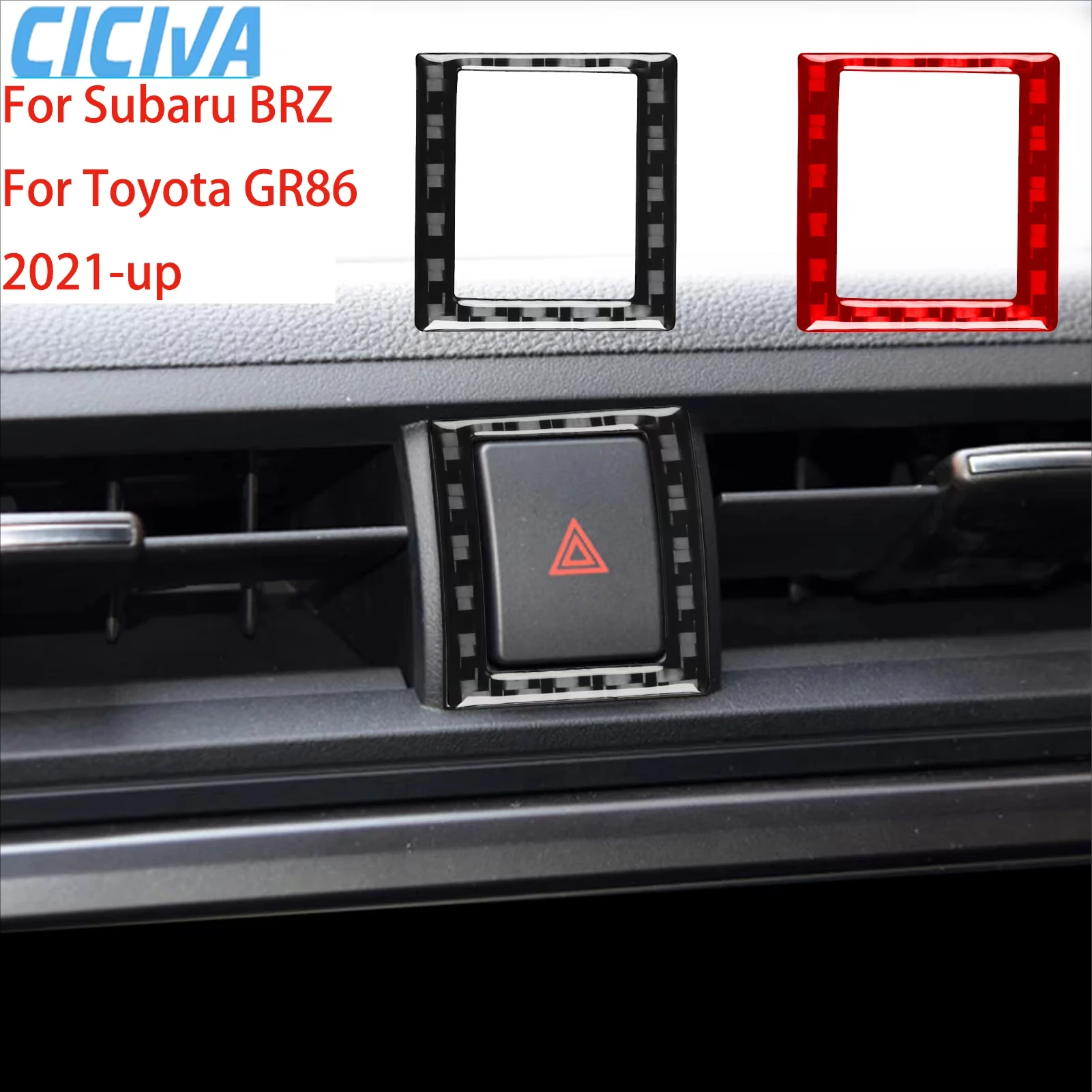 

For Subaru BRZ/ for Toyota GR86 2021-2024 Carbon Fiber Center Console Warning Light Switch Interior Stickers Car Accessories