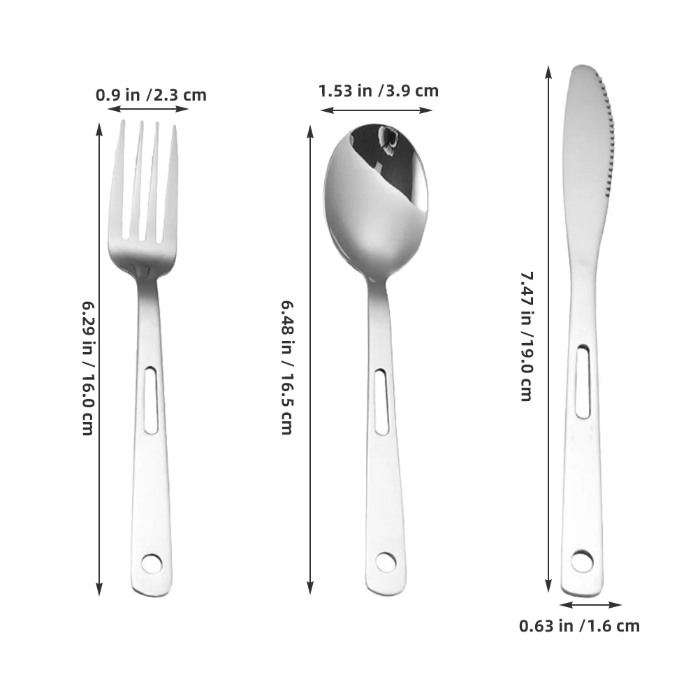 

1Set Outdoor Tableware Camping Cutlery Stainless Steel Portable Fork Spoon Knife Hiking Picnic Camping Utensils