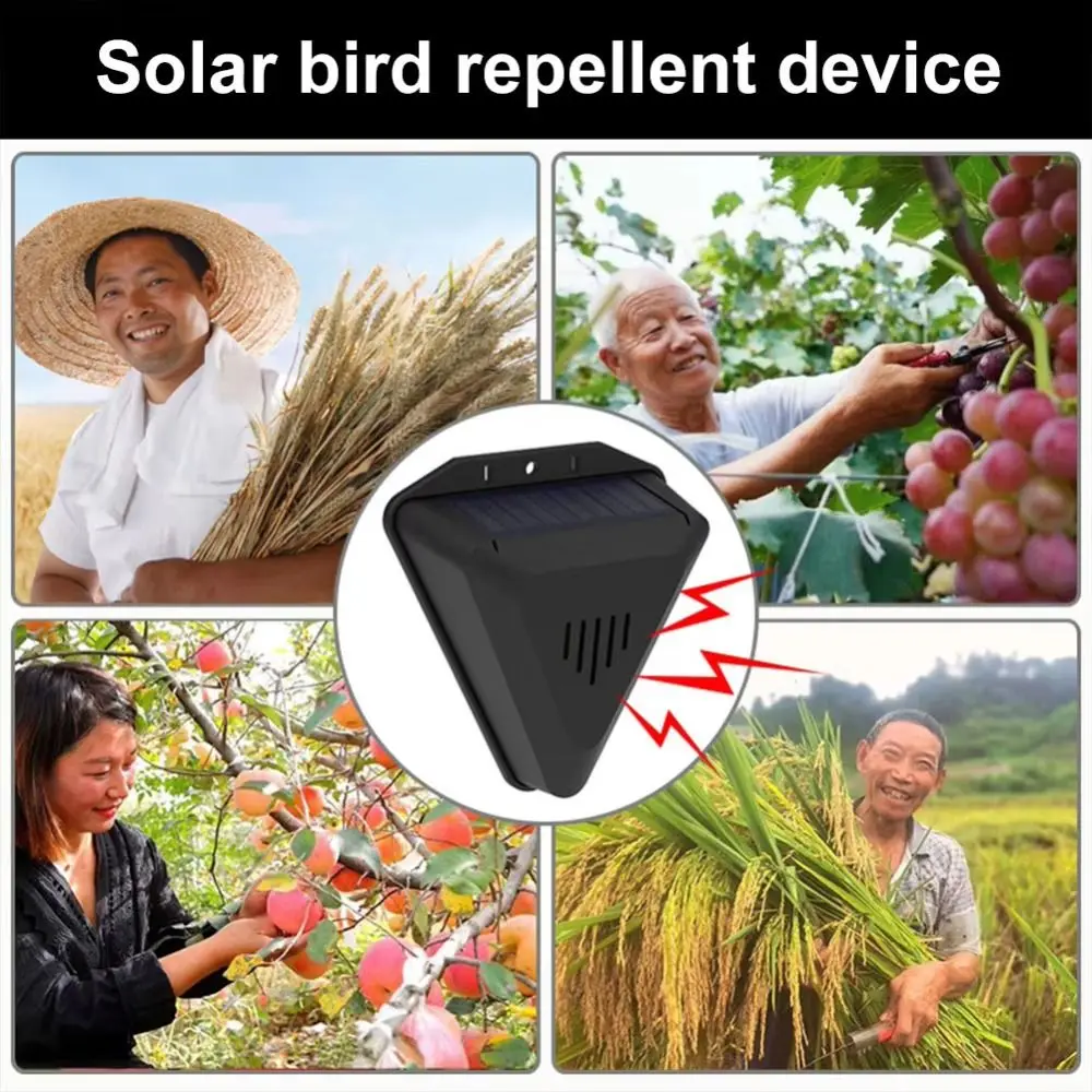 

Solar Powered Solar Animal Repellents 13 Sound Modes Waterproof Design Bird Repeller Wireless Sound Playback Animal Deterrents