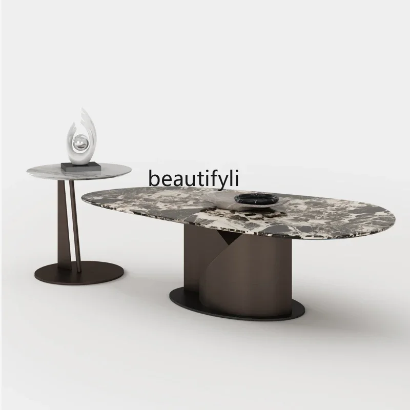 

A55 Italian Minimalist Marble Coffee Table Living Room New Designer Special-Shaped Coffee Table Height Combination furniture