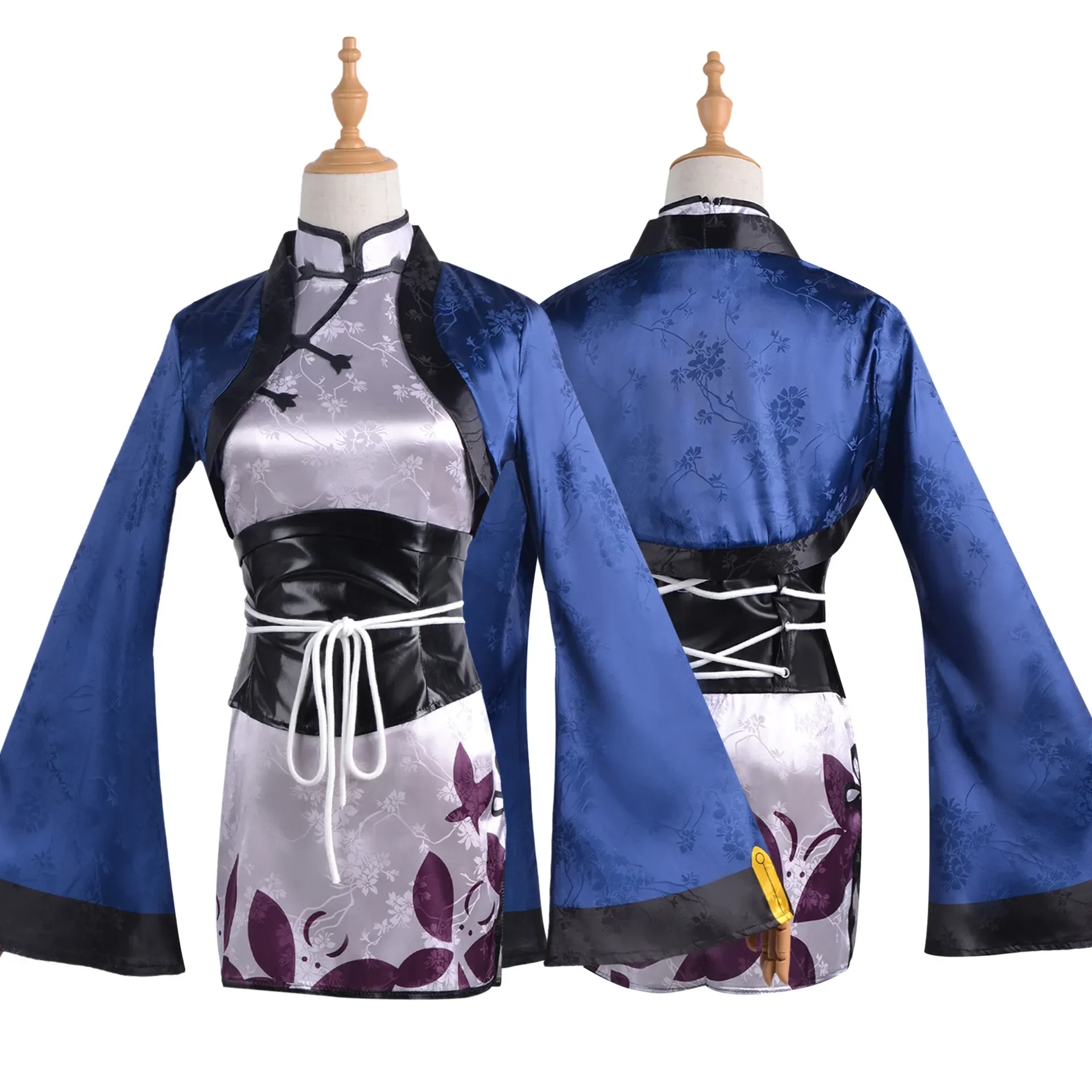 

Japanese anime, Ciel Phantomhive Black Butler Cosplay costume, carnival party uniform, blue cat, cheongsam