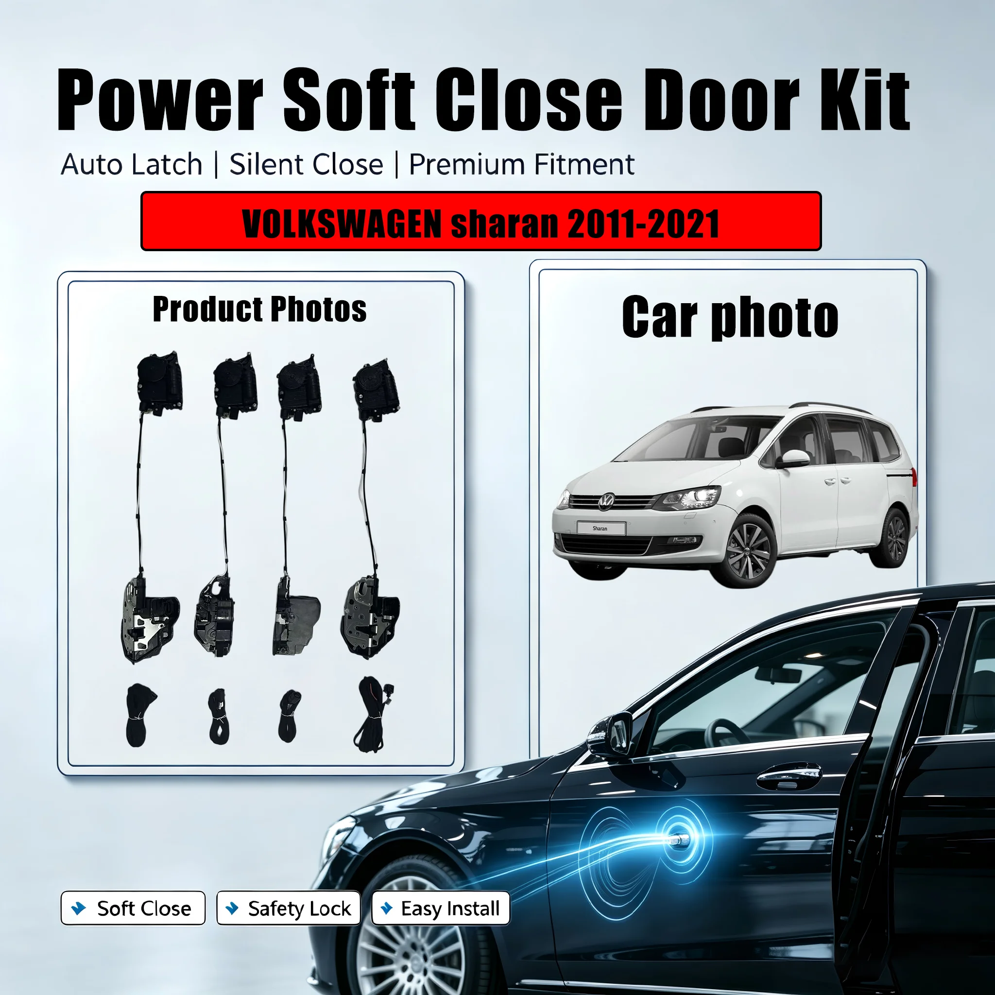 Xcar for VOLKSWAGEN sharan 2011-2021 Car OEM Automatic Soft Close Door Electric Suction Kit Auto Power Closing