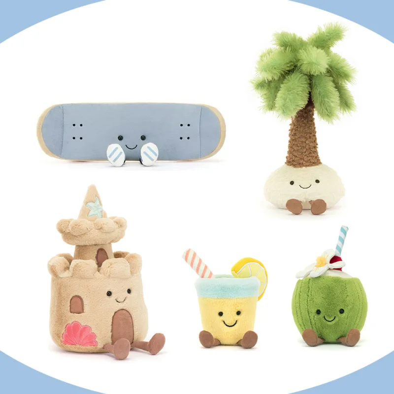

High Quality Cute Jelly Cat Stuffed Coconut Palm Tree Castle Soft Plush Toy Room Decoration Doll Pet Supplies Christmas Gift