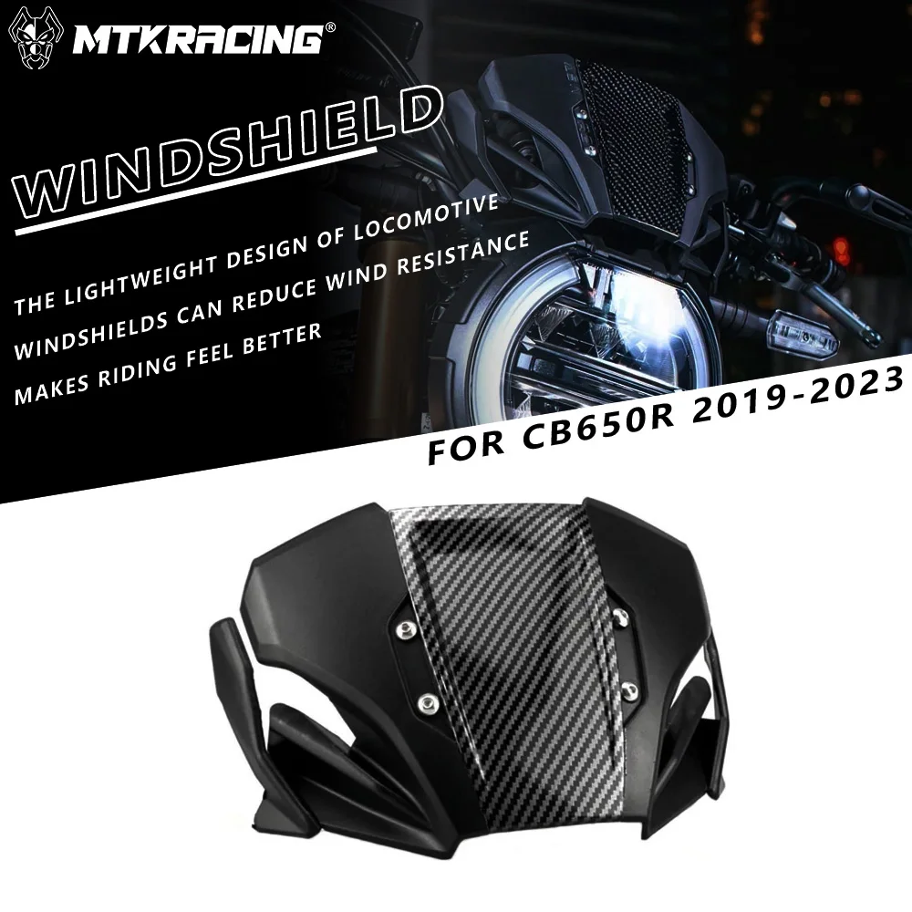 

MTKRACING Windshield For HONDA CB650R 2019-2023 CB 650R Motorcycle Windshield WindScreen Front Screen Wind Deflector Accessories