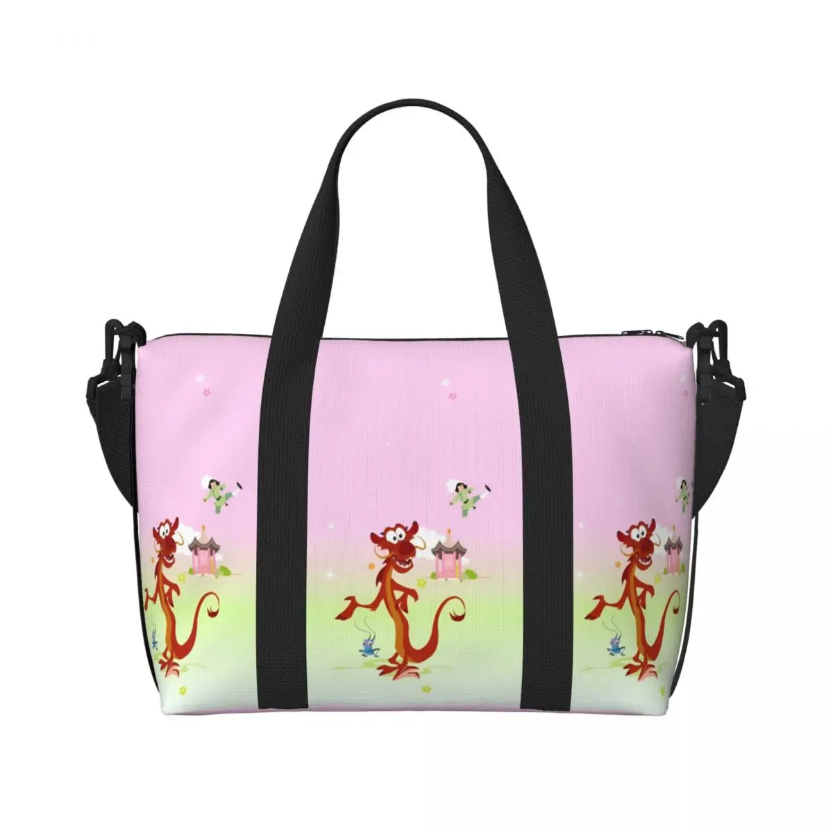 

Custom M-Mulan Cartoon Tote Bag for Women Large Capacity Gym Beach Travel Bags