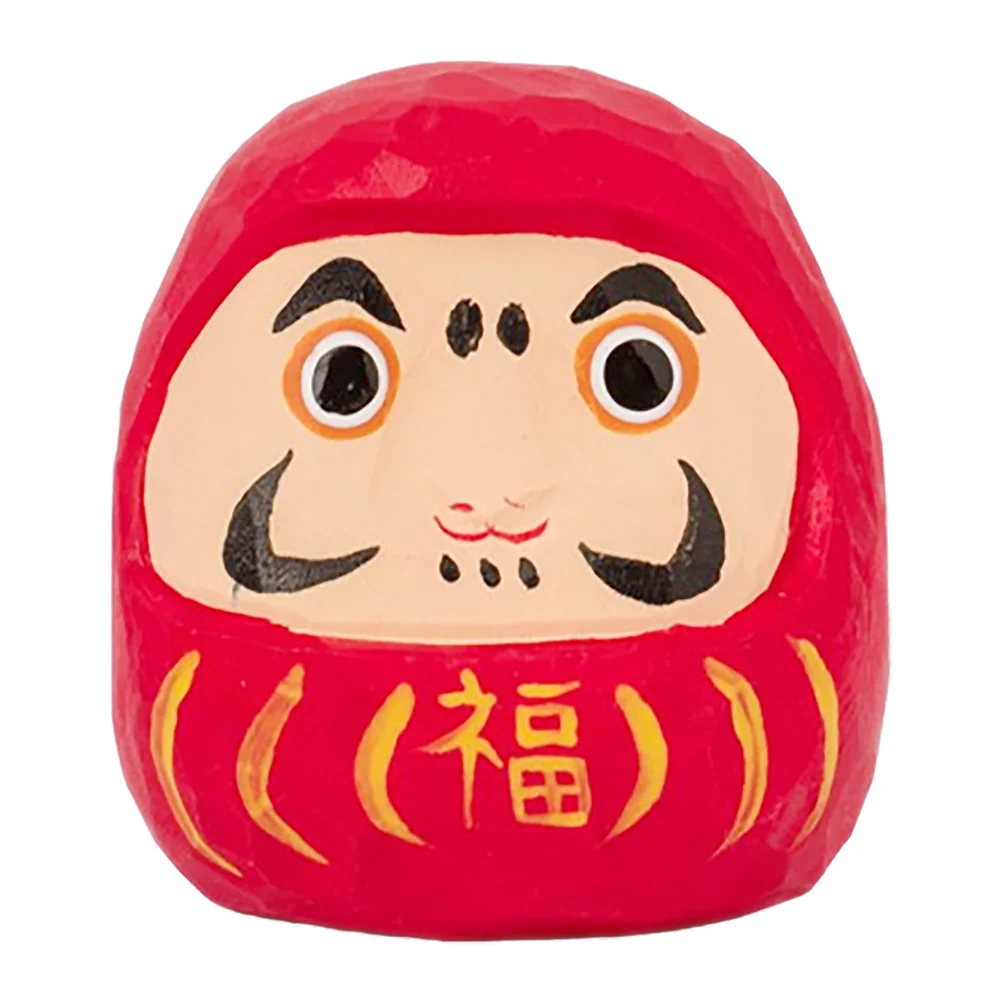 Office Desktop Decorations Wooden Daruma Dolls Dharma Eggs Japanese Decorative Wish Figurines Red