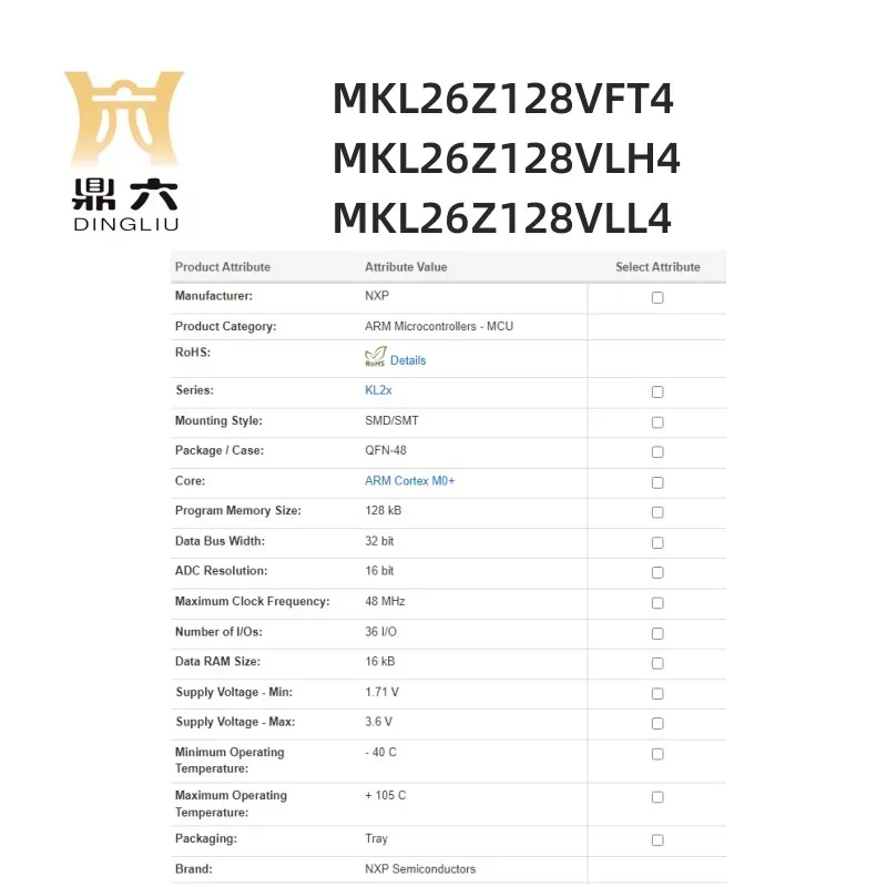 MKL26Z128VFT4 MKL26Z128VLH4 MKL26Z128VLL4  Microcontrollers IC