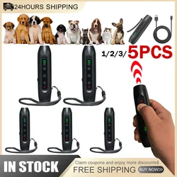 Dog Repeller Ultrasonic Dogs Barking Deterrents Electronic Training Devices With Ultrasound USB Recharge Flashlight LED