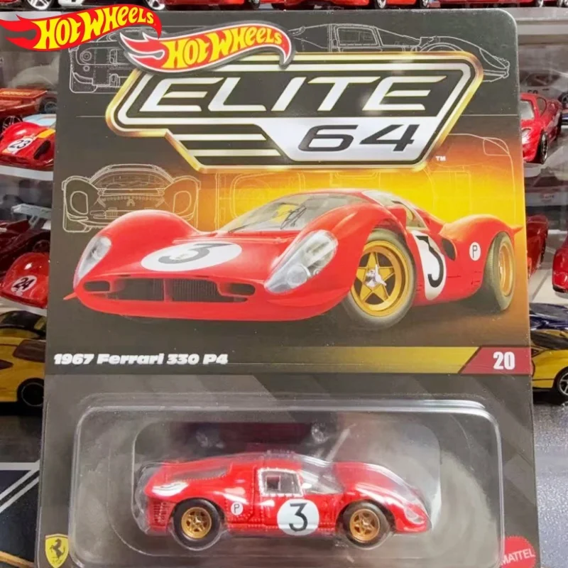 hot-wheels-elite-64-1967-ferrari-330-p4-modellino-auto-in-scala-1-64-in-lega-versione-rossa-modellino-die-cast-da-collezione