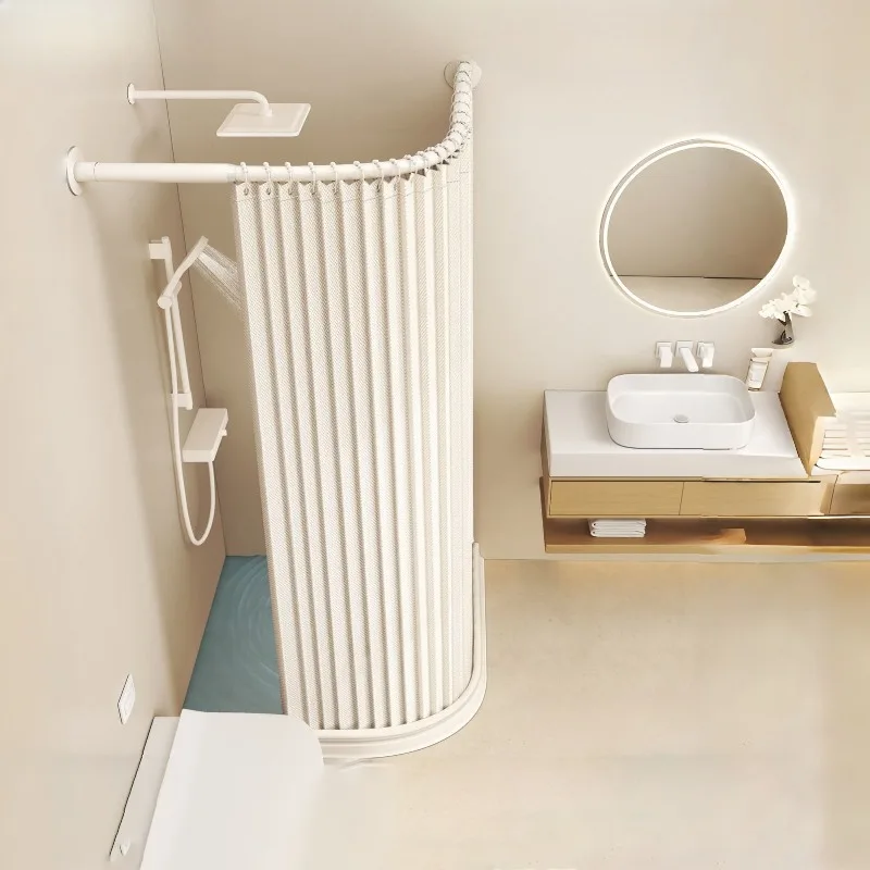 

Folding Shower Curtain Bathroom Waterproof Hanging Thickened Folding Stable Curtain Bath Screen Modern Bathroom Accessories