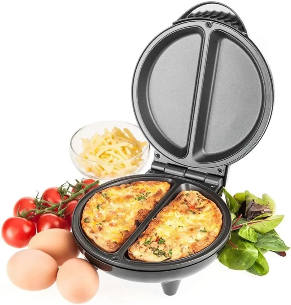 

Electric Pizza Maker Non-stick Portable Pizza Maker Bakes Two Pizzas at a Time Suitable for Family and Children's Breakfast