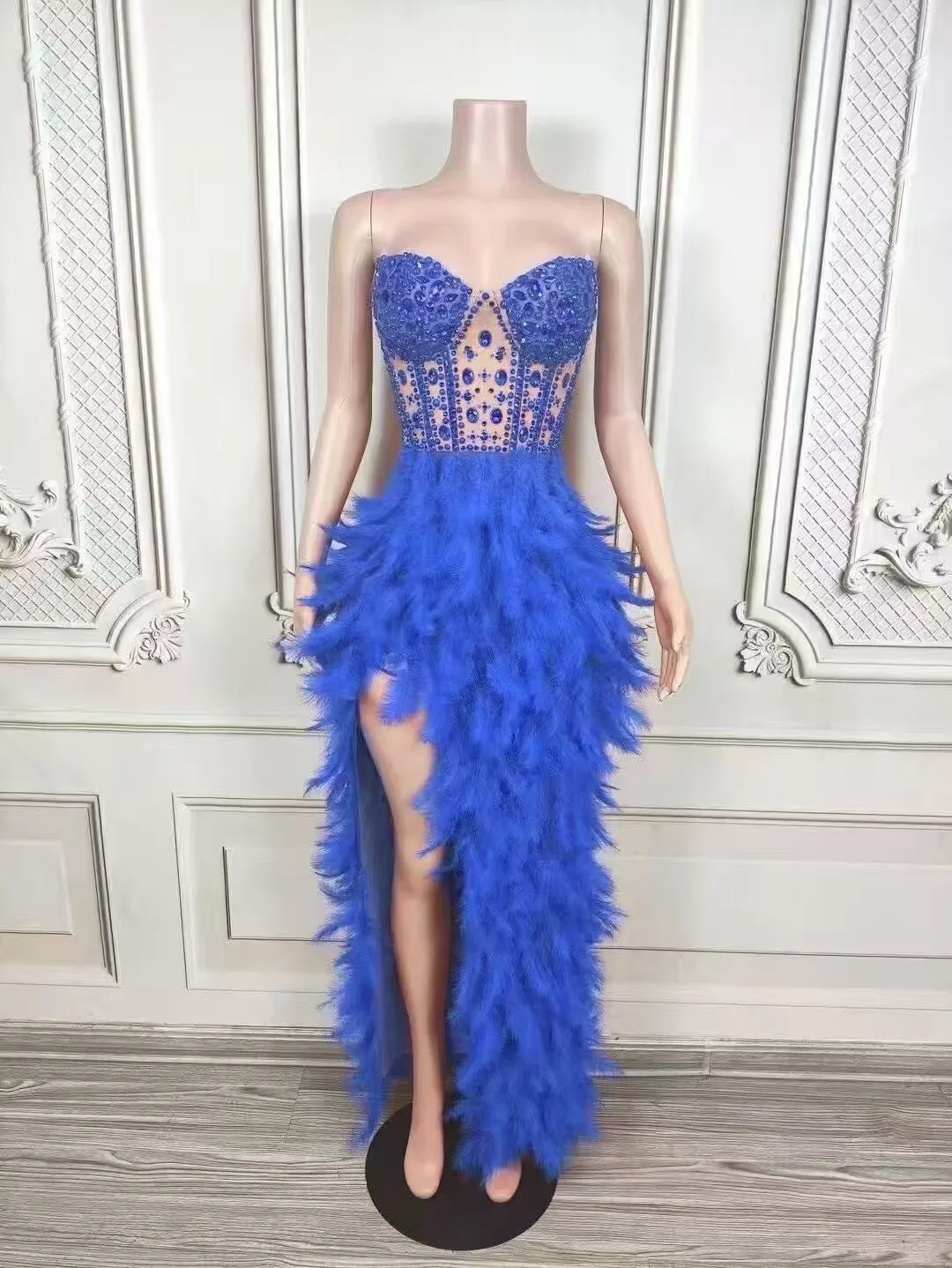 Jupe queue de poisson en strass, sens Premium, robe de luxe légère haut de gamme pour anniversaire, vêtements de spectacle de chanteuse pour Festival de musique