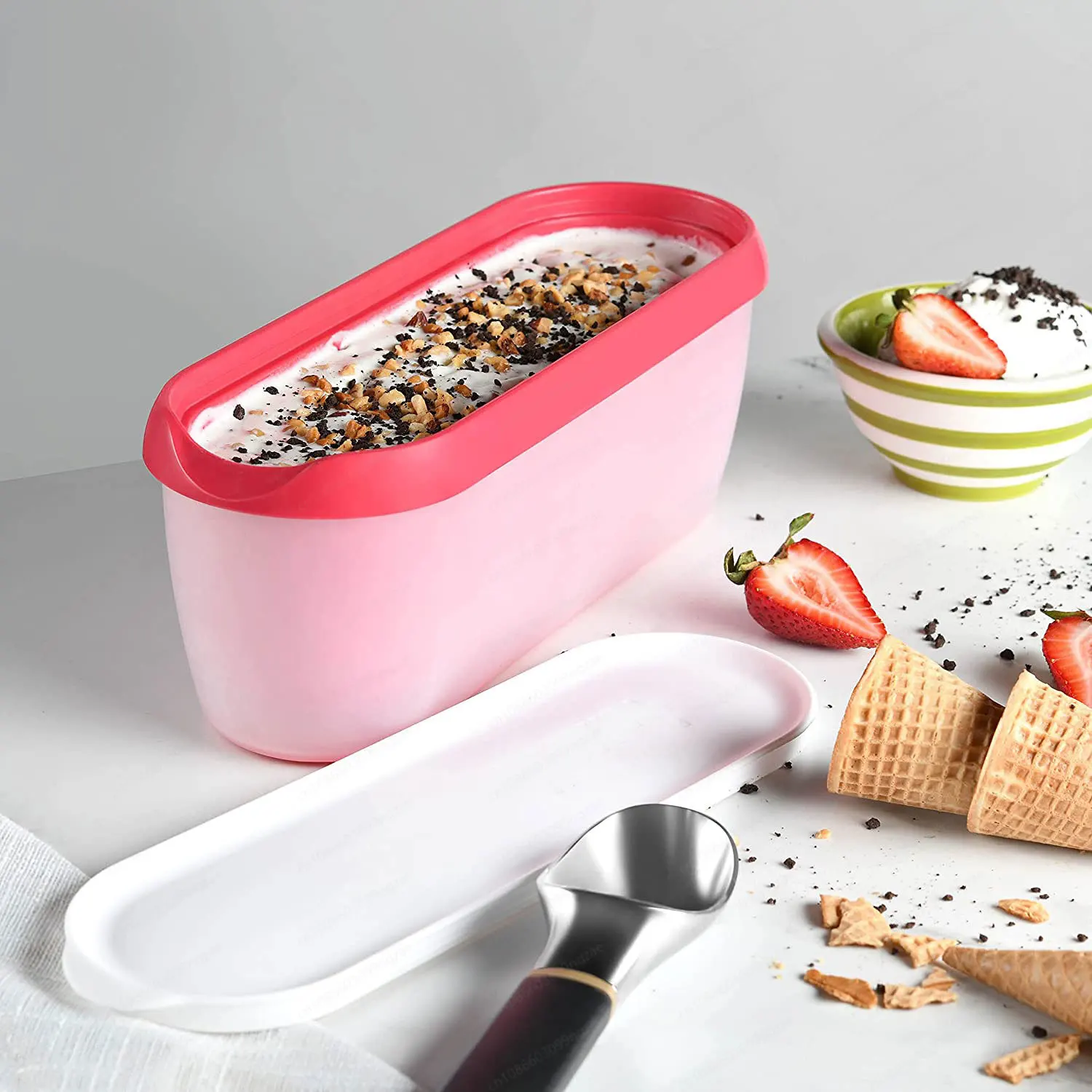 

Double-layer ice cream container, frozen and refrigerated, heat-insulated ice cream storage box, sealed fresh-keeping box