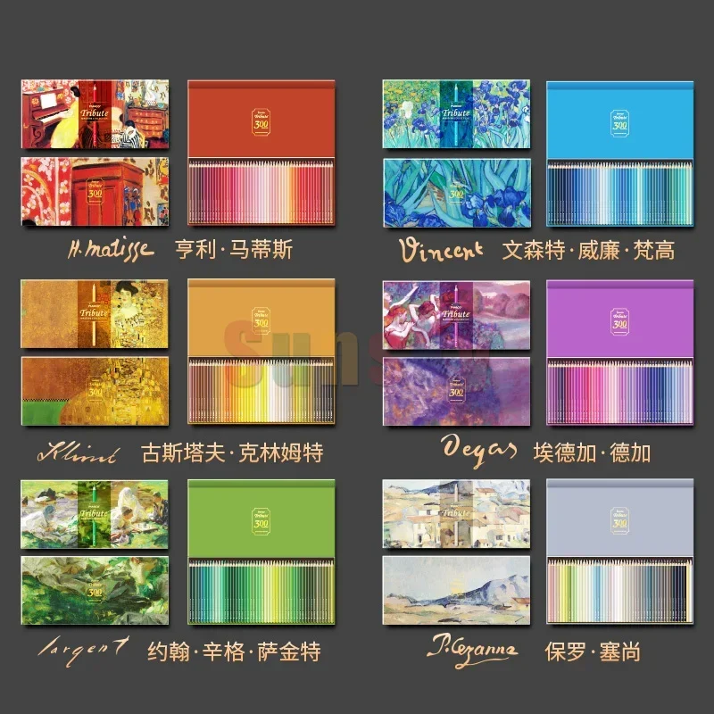 Набор цветных карандашей Marco Tribute Professional Art Collection из 300 цветов, идеально подходит для многослойной живописи и смешивания цветов Набор цветных карандашей Marco Tribute Professional Art Collection из 300 цветов, идеально подходит для многослойной живописи и смешивания цветов