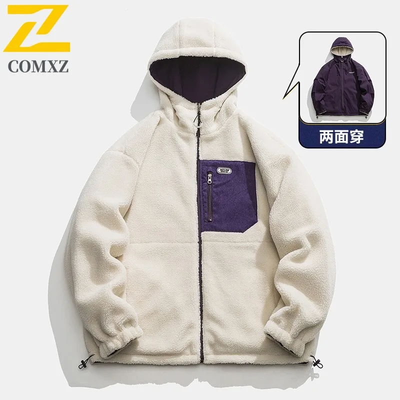 سترة COMXZ كلاسيكية مبطنة بغطاء للرأس للتزلج في الهواء الطلق سترة سميكة دافئة للسفر والترفيه ملابس شتوية جديدة خفيفة الوزن