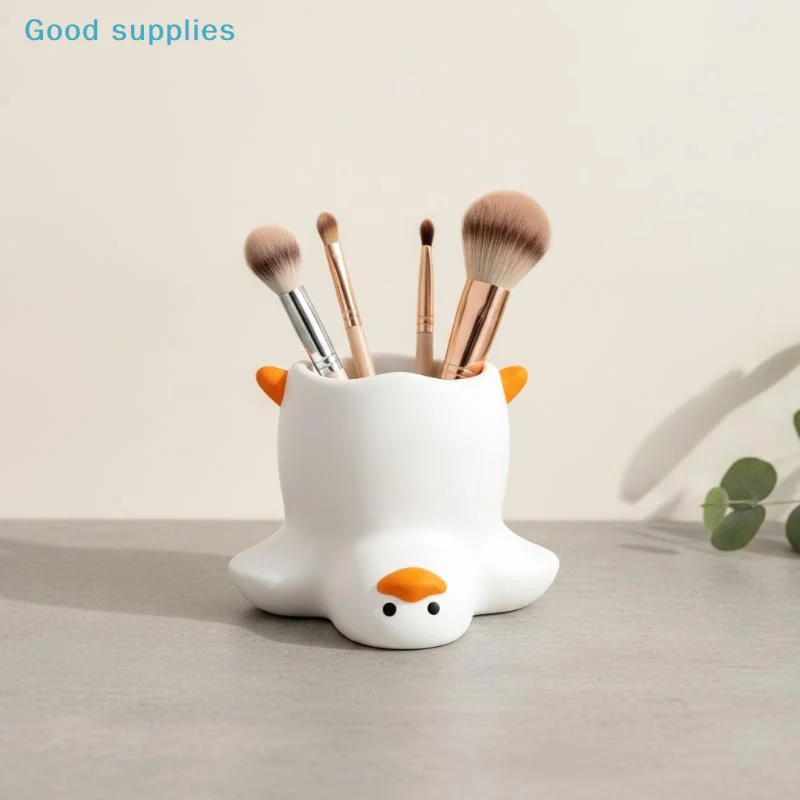 nimbleCute Duck-shaped Pen Holder Cartoon Multi-functional Makeup Brush Storage Tubeobject