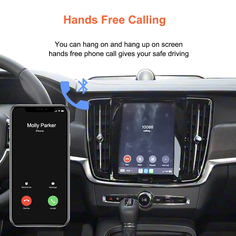 Bonroad Wireless CarPlay Android Auto Nachrüstkit-Modul für Volvo V60 V90 S60 XC40 XC60 XC90 S60 S90 2018-2022 Airplay Mirror – Detail 11