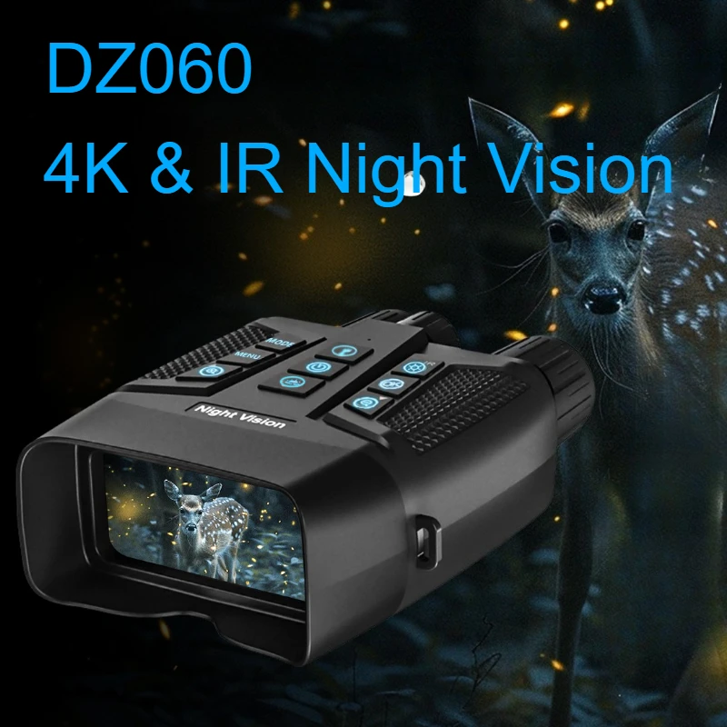 

3-дюймовый 8-кратный цифровой телескоп с 4K и инфракрасным ночным видением DZ060, охотничий бинокль для кемпинга, наблюдения за дикой природой, 5000 мАч