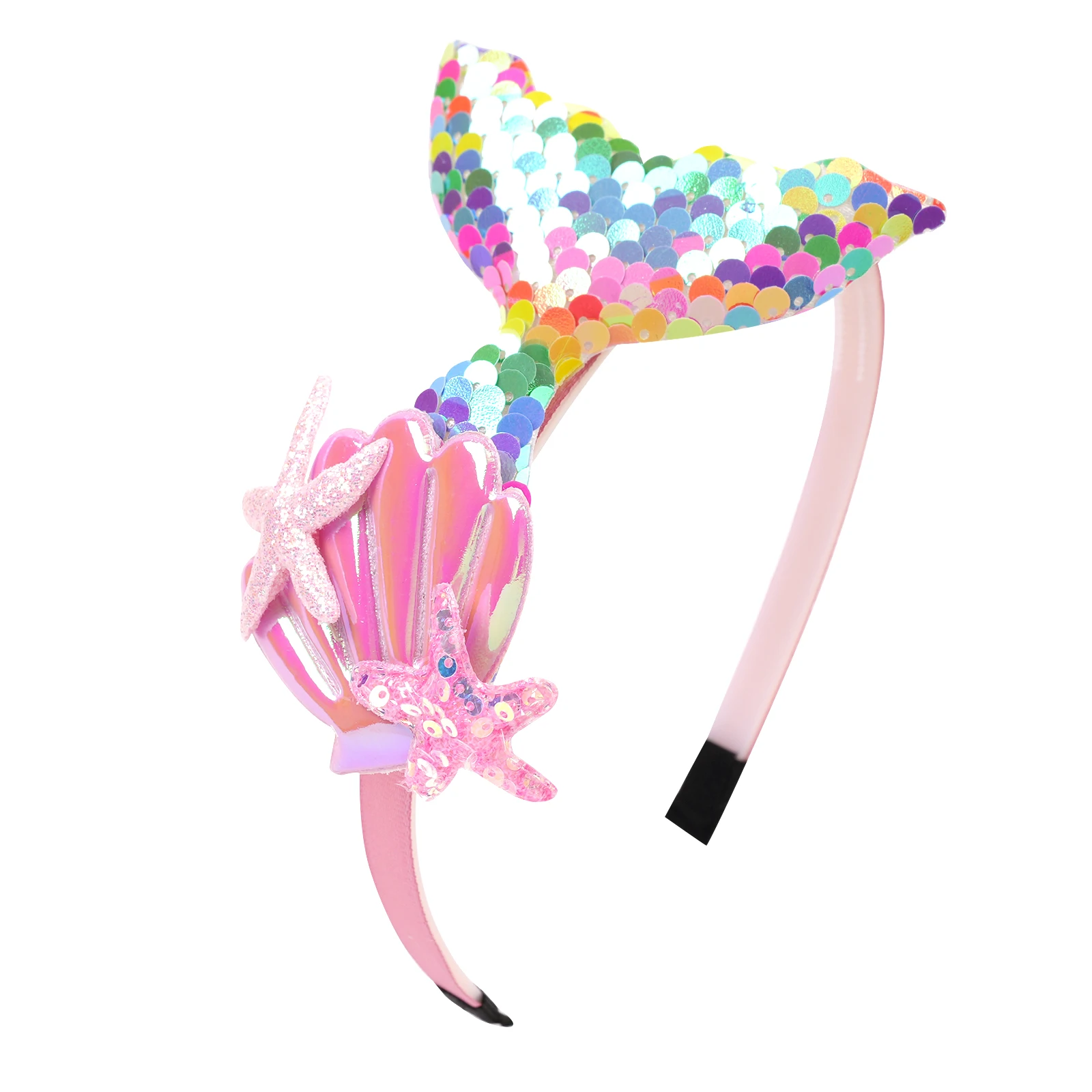 Niedliches Meerjungfrauen-Stirnband für Mädchen, Prinzessin, Geburtstagsparty, Haarband, Festival, Cosplay, DIY-Haarschmuck, Frauen-Geschenke – Detail 9