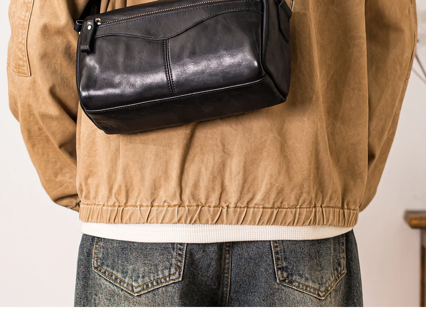 PNDME-Organizer handgefertigte Vintage-Umhängetasche aus echtem Leder für Herren, lässige Pendler-Luxus-Umhängetasche aus echtem Rindsleder. – Detail 11
