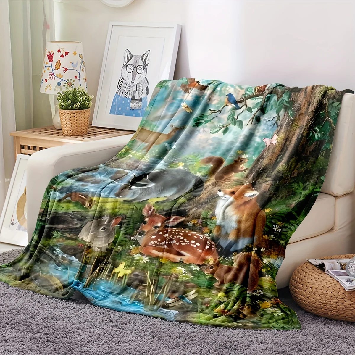 

1pc Flannel Blanket with Multiple Patterns, Luxurious and Suitable as a Holiday Gift for Friends, Suitable for Any Season