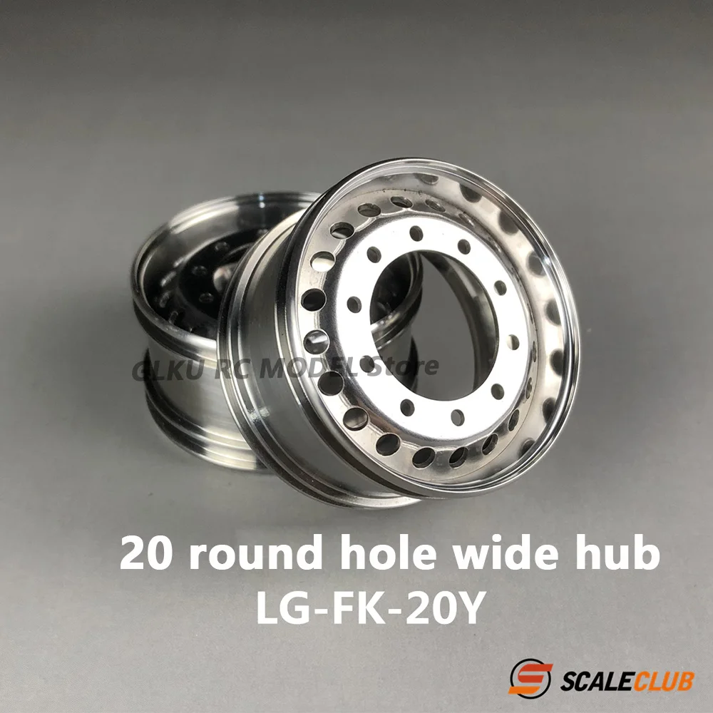 SCALECLUB LG-FX-20Y Universal 1/14 Scale Tamiya RC Tractor Truck Mud Truck Model 20 round Hole Metal Upgrade Wheel