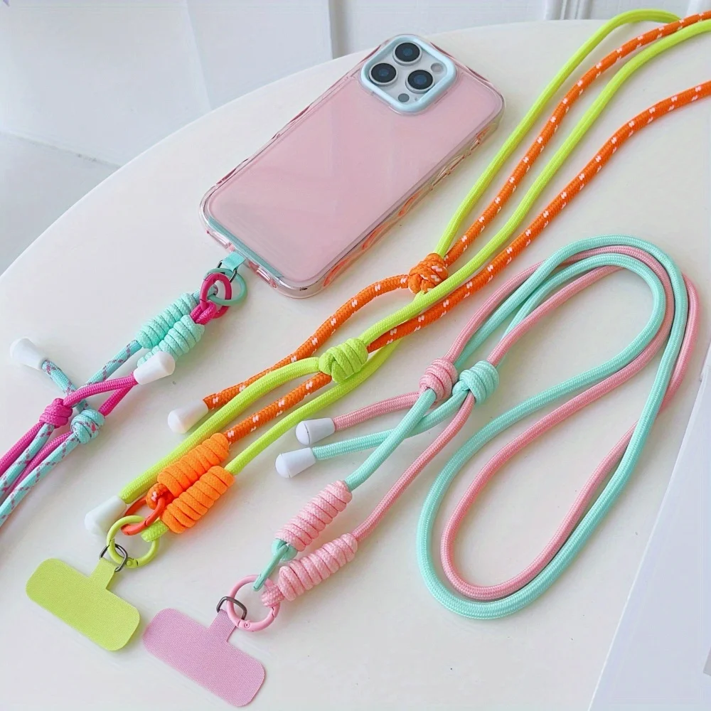 

[Ls] Color matching adjustable mobile phone lanyard crossbody can be carried, neck hanging type does not restrain the neck