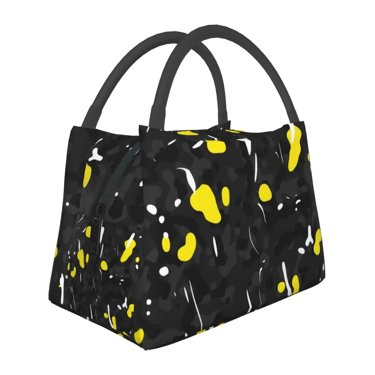 Military Camouflage Black Yellow Lunch Bag Custom Lunch Box Funny Cooler Bag Portable Insulated Waterproof Thermal Tote Handbags