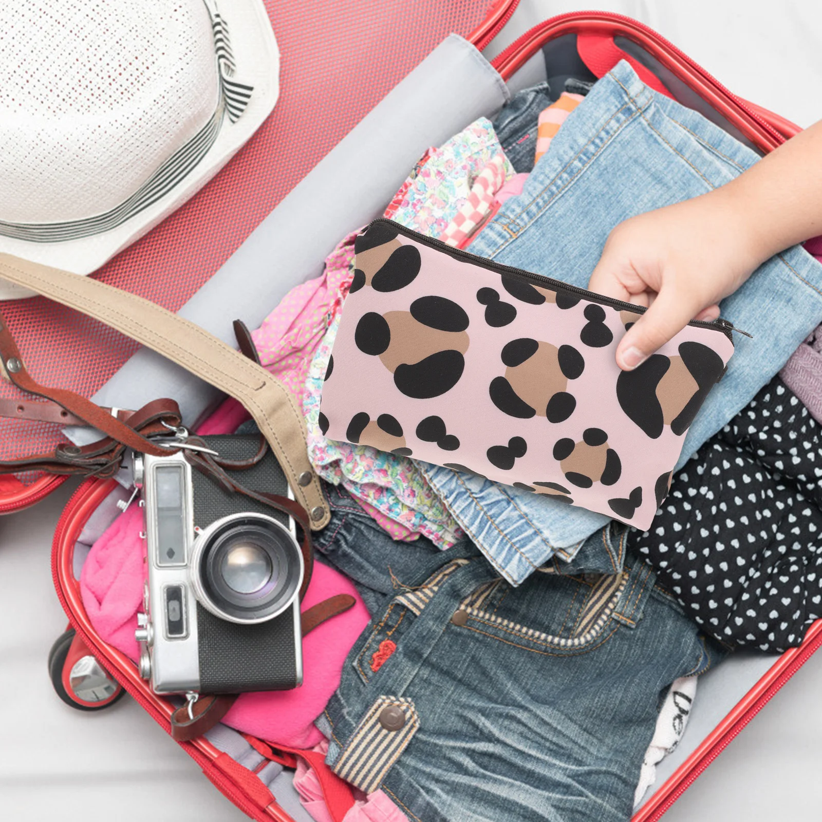 1 قطعة حقيبة مستحضرات تجميل محمولة منظم مقاوم للماء حقيبة مستحضرات التجميل النساء السفر في الهواء الطلق تخزين دائم هدية عملية #4