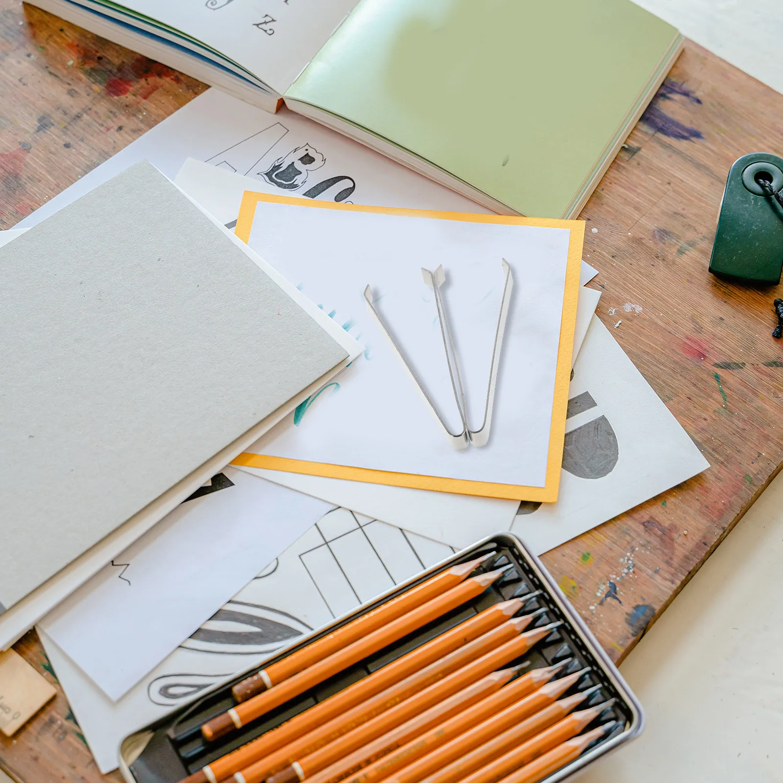 펜 수리 공예 액세서리 마커 팁 제거 도구에 대 한 2pcs 마커 클립 실버 핀셋 견고한 재료 용품